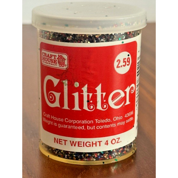 Vintage Glitter Multi-color Shaker Craft House 4 oz RED BLUE GREEN GOLD SILVER - Picture 1 of 8